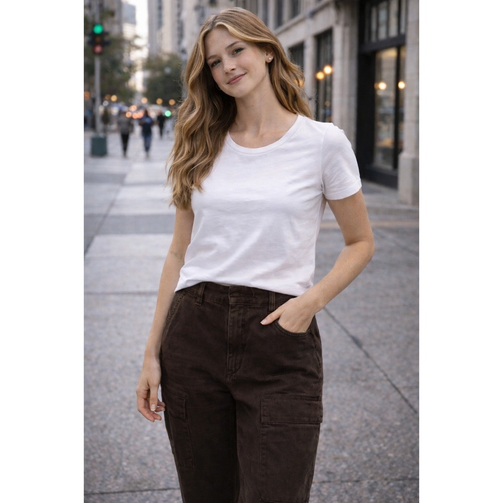 YMI Womens High Rise Carpenter Cargo Pants Dark Brown Straight Leg Utility Size5